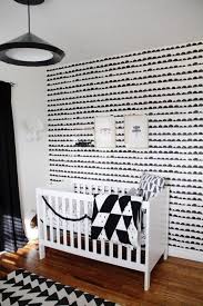 Black And White Wallpaper Interior Design 5 Bold Black White Nurseries White Nursery Black White Nursery Baby Nursery Wallpaper