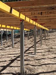 Ezipier Adjustable L Shaped Steel Pier Heads Here Pictured With Timber Floor Framing Above Timber Walls Floor Framing Steel Frame