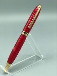 Handmade Pen Designer Twist Pen Red Pen Acrylic Pen Unique Etsy Pen Handmade Pens 24kt Gold