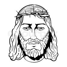 Holy jesus christ sketch isolated