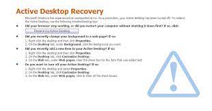 Active Desktop Recovery Error | Navi's
