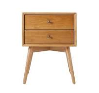Modern Customizable Home Furnishings Solid Wood Side Table with Two Drawers