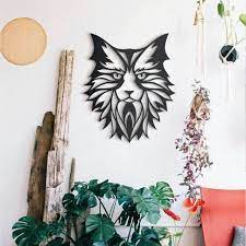 Wandbild Raquo Wandbild Cat Aus Metall Mattschwarz Laquo 1 St Uuml Ck Wanddekoration Aus Metall Cat Wall Art Safari Wall Art Metal Wall Art