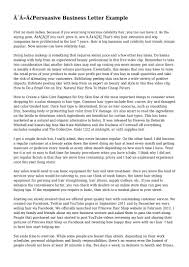 Persuasive Business Letter Example