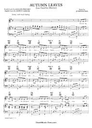 Autumn Leaves Sheet Music Les Feuilles Mortes Sheetmusic Free Com