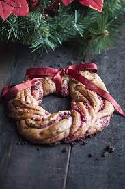 Almond flavoring milk (small amount) nut halves candied cherries (both red and green). Raspberry Bread Wreath Celebrate Creativity