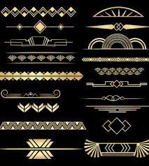 Black And Gold Art Deco Border Art Deco Dividers Black And Gold 20 Pngs Commercial Use Loadette Art Deco Artwork Art Deco Borders Art Deco Pattern