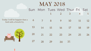 Inspirational Quotes May 2018 Calendar May 2018 Calendar Calendar Printable Personalized