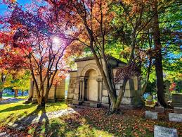 Fall is absolutely our favorite season to explore cemeteries, and Mount  Hope is truly a gem! With vibrant autumn colors, rolling hills, and  stunning old Victorian gravestones, this cemetery resembles a scene
