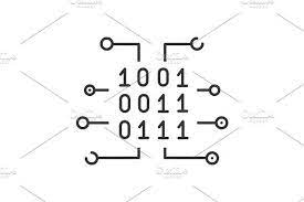 Binary Code Linear Icon Binary Code Coding Binary