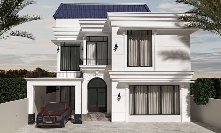 10 Marla House Front Elevation Victorian Style - Lahore - Zebra.pk