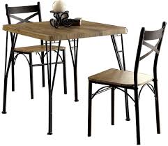 winslow 3 piece coffee table set by wildon home® low prices winslow 3 piece coffee table set by wildon home® ★★on sale online★★. Amazon Com Benjara Industrial Style 3 Piece Dining Table Set Of Wood And Metal Brown And Black Table Chair Sets
