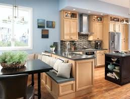 Image Result For Maple Cabinets With Light Blue Walls Maple Kitchen Cabinets Blue Kitchen Walls Home Kitchens