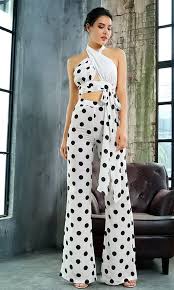 Black And White Polka Dot Halter Top Pin On Jumpsuit
