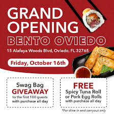 Use coupon free1 to get $5 free! Bento Oviedo Giveaway Bento Asian Kitchen Sushi Facebook
