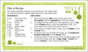 Let's make calligraphy recipe cards with simple illustrations. Free Printable Recipe Card Template For Word
