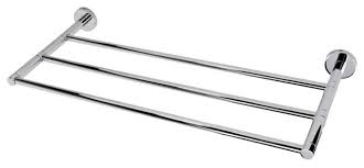 Crafted from 100% metal, this stylish square design towel rack has a chrome finish and is ideal for saving space while hanging up your towels so they can air dr. Chrome Wall Mounted Towel Shelf Contemporary Towel Racks Stands By Thebathoutlet Houzz