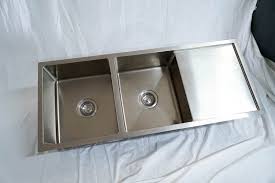 1110mm double bowl handmade stainless