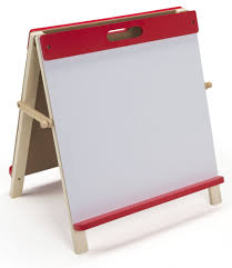 Double Sided Tabletop Children S Easel Dry Erase Chalkboard Surfaces Wood Red In 2020 Dry Erase Table Dry Erase Easel