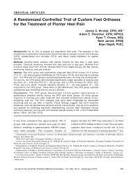 PDF) A Randomized Controlled Trial of Custom Foot Orthoses for the  Treatment of Plantar Heel Pain