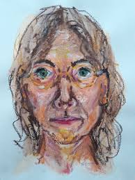 Someone asked me to post all of my self portraits because she wanted to see  the progress. I will save you all the very first one as that one was a blind