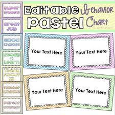 Pastel Chevron Theme Behavior Clip Chart Editable