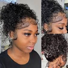 360 Lace Frontal Wigs Glueless Invisi-Drawstring Flexible Fit Jerry Curly  Wigs With Bleached Knots