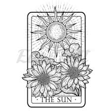 The sun, partner to the moon card is one of the most positive tarot cards, it brings optimism, joy the sun is giving you a reason to smile! The Sun Tarot Card Temporary Tattoo Easytatt