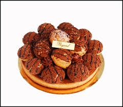 Chocolate Profiterole Tart Almond Tart Shell Orange Marmalade Chocolate Mousse And Valrhona Guanaja Chocola Chocolate Crumble Chocolate Filling Profiteroles