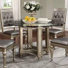 Find great deals or sell your items for free. A Line Furniture Glamorous Design Metallic Platinum Dining Set With Glass Top And Rhinestone Tufted Round Dining Room Sets Round Dining Room Round Dining Table