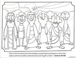 Children will learn that god called abram to follow him and that abram faithfully followed god. Joshua And The Promised Land Coloring Page Coloring Home