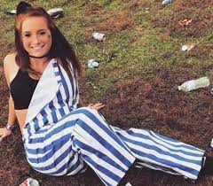 Adult Blue White Striped Game Bib Overalls