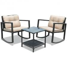 3 Pieces Patio Rocking Chair Outdoor Rattan Wicker Rocking Bistro Set W Cushioned Seat Conversation Set W Glass Coffee Table And Storage Shelf For Garden Balcony Porch Poolside Backyard Outsunny outdoor fir wood rustic patio adirondack rocking chair furniture. 3 pcs patio rattan set rocking chair cushioned sofa garden furniture