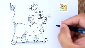 comment dessiner le roi lion facilement dessin simba facile étape par étape  - YouTube