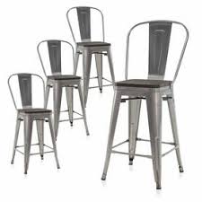 White metal dining chairs with wood seat counter. Home Bar Furniture Galleriabox Com