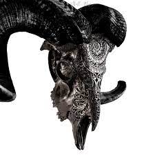 Carved Ram Skull Black Boho Ram Skull Skull Carving