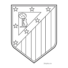 Escudo Atletico De Madrid Para Colorear
