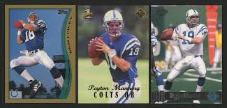 He is a son of former nfl quarterback archie manning and an elder brother of new york giants quarterback eli manning. Lot Of 3 1998 Peyton Manning Football Cards With Topps 360 Peyton Manning Rc Pacific 181 Peyton Manning Rc Collector S Edge First Place 135 Peyton Manning Rc Pristine Auction