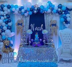 Adorable Teddy Bear Themed Baby Boy Shower Ideas Boy Baby Shower Centerpieces Boy Baby Shower Themes Baby Shower Balloons