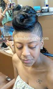Short Black Women Hairstyles Of Weaves Braids And Protective Styles Shaved Side Hairstyles Hair Styles Womens Hairstyles