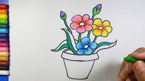 Easy Simple Flower Pot Drawing Youtube Green flower vase vector or color illustration. easy simple flower pot drawing