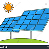 On a desk with work tools, pencil energy saving illustration hand drawing wih solar battery. 1