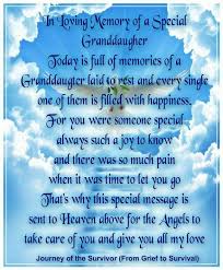 In Loving Memory Of A Special Granddaughter In Loving Memory Memories Memorial Poems
