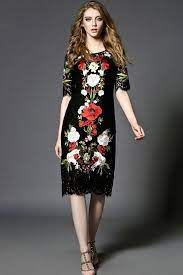 Be more with baltimore, darling! Black Dress With Red Embroidered Flowers Off 68 Www Daralnahda Com