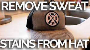 How To Clean Sweat Stains From Your Hat Youtube