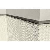 16 gauge (.063 or 1/16 thick) protect walls just where the damage occurs! Diamond Plate Chair Rails Wallguard Com