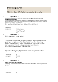 Membangun bangsa berarti harus membangun manusianya. Tamadun Islam Quiz Studocu