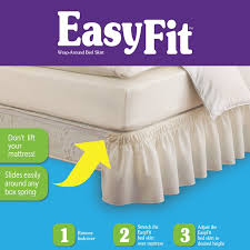 Twist pins and holding pins can be used to secure thicker bed skirt fabrics. Black Elegant Elastic Ruffle Bed Skirt Easy Warp Around King Queen Size Bed Skirt Pins Included Mimbarschool Com Ng