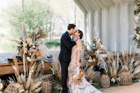 Boho Wedding Dress And Inspiration With Dried Flowers At Wilderness Wedding Venue Kent Boho Wedding Dress Boho Wedding Wedding