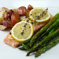 One Pan Salmon And Veggies Herb Salmon Salmon Dinner Veggie Recipes